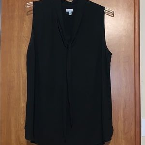 Black, tie up polyester tank top